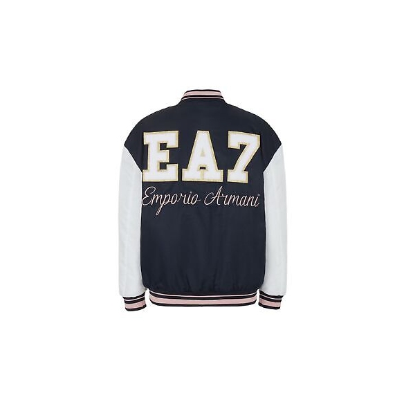 Emporio Armani EA7 Giacca Donna Bomber University Squad (Blu Navy, Taglia S)