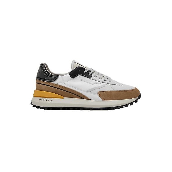 D.A.T.E. Sneakers Uomo Lampo Nylon (White-Beige)