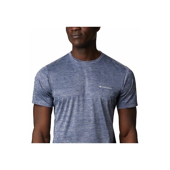 Columbia Zero Rules, Maglia a maniche corte, Uomo, Blu (Carbon Heather), S,