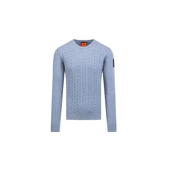 Aeronautica Militare Pullover a trecce in Lana Vergine (Celestino)