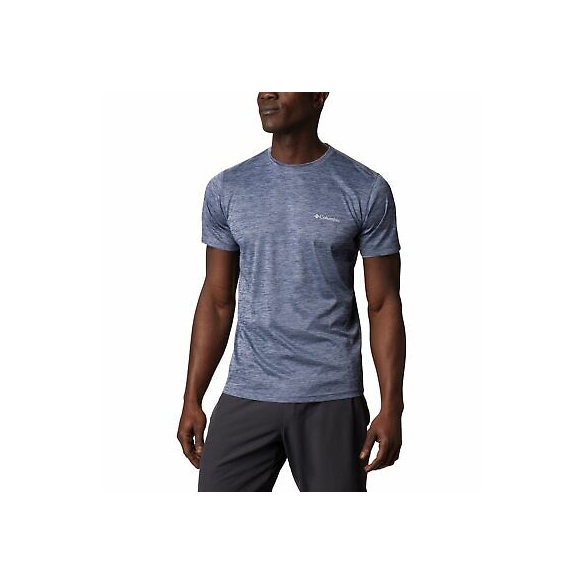 Columbia Zero Rules, Maglia a maniche corte, Uomo, Blu (Carbon Heather), S,