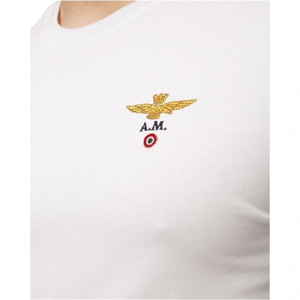 Aeronautica Militare T-Shirt Manica Corta con Logo Ricamato sul Petto 241TS1580J