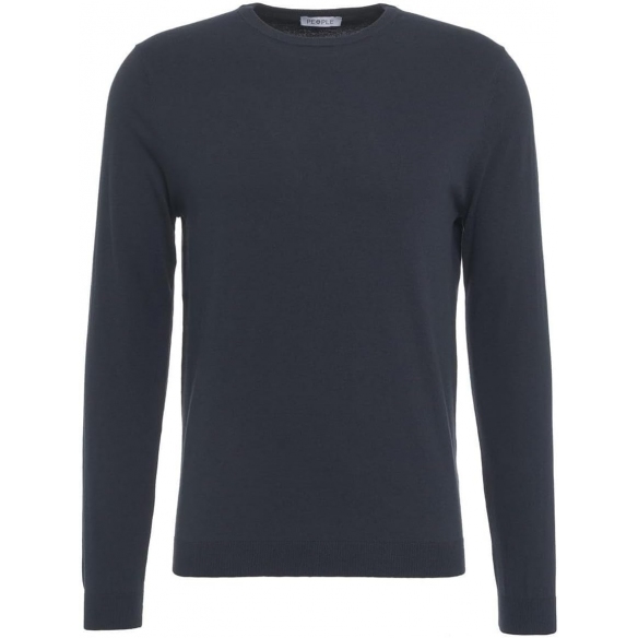 PEOPLE OF SHIBUYA Pullover Blu in Maglia di Cotone e cashmeire (Modello BAITO/1)