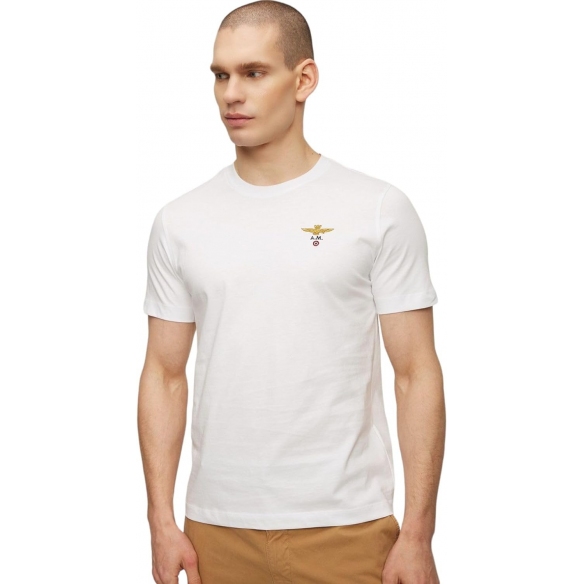 Aeronautica Militare T-Shirt Manica Corta con Logo Ricamato sul Petto 241TS1580J