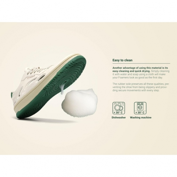 FOAMERS EVA/R01 Zoccoli Sneakers in Gomma Eva - Eleganti, Unisex (White/Green)