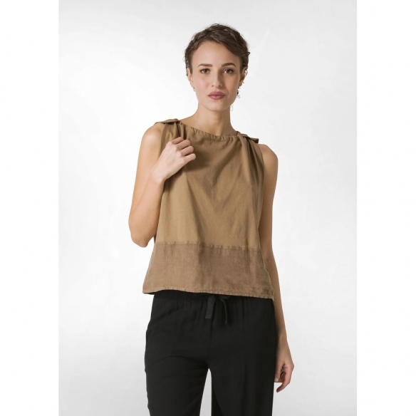 DEHA T-Shirt Combinde Linen Top Donna (Almond Brown)