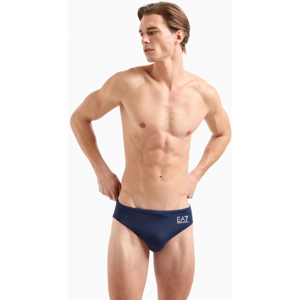 Emporio Armani EA7 Costume da Bagno Slip con Logo ASV (White)