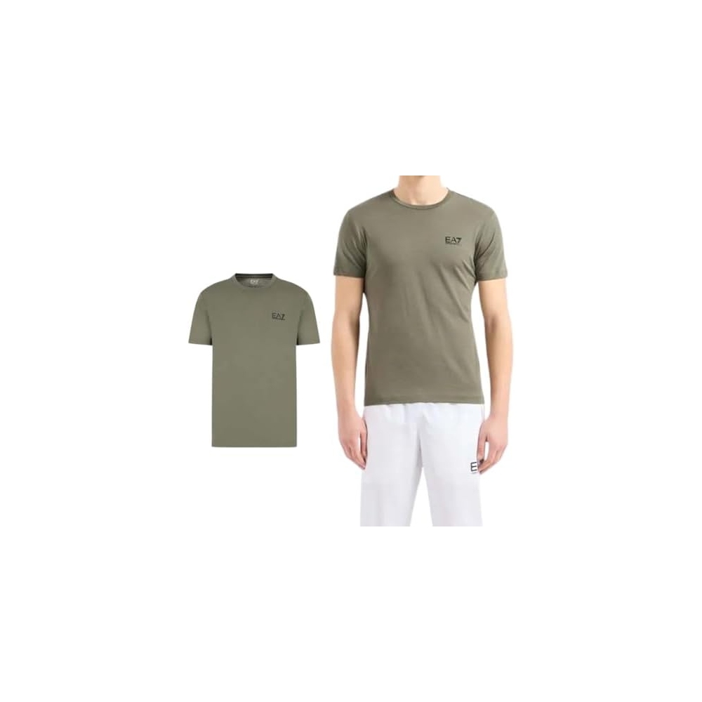 EA7 T-Shirt Girocollo Cotone Logo...