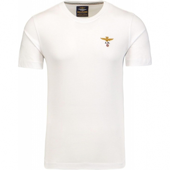 Aeronautica Militare T-Shirt Manica Corta con Logo Ricamato sul Petto 241TS1580J