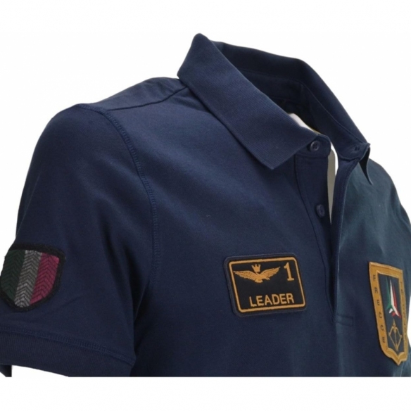 Aeronautica Militare Polo Manica Corta Patches Frecce Tricolori 241PO1762P192