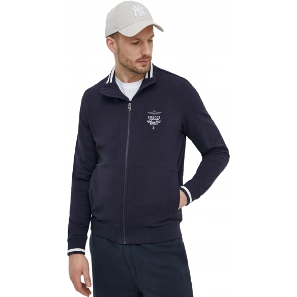 Aeronautica Militare Felpa Girocollo Frecce Tricolori Full-Zip Ricamata (Blu Nav