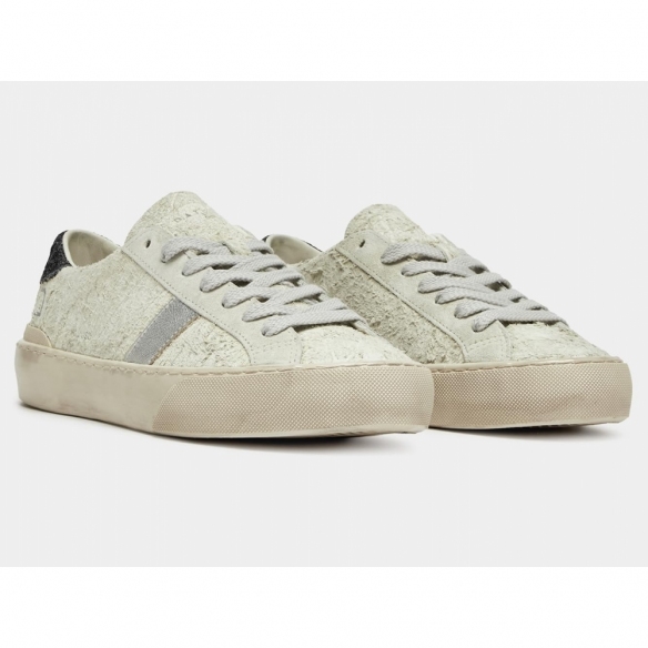 D.A.T.E. Sneaker Donna Hill Low in Suede Hairy con Effetto Used