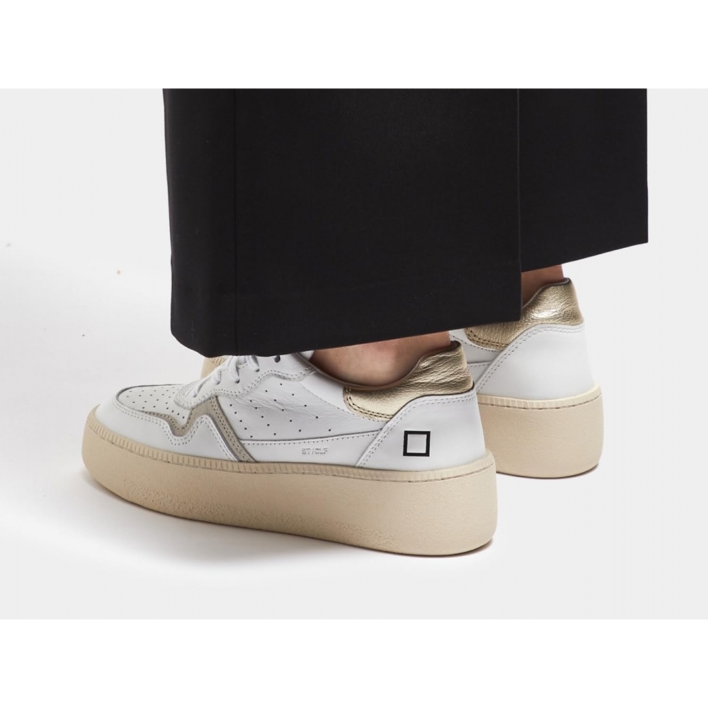 D.A.T.E. Sneaker Donna Step Calf White