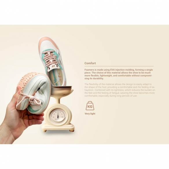 FOAMERS EVA/R05 Zoccoli Sneakers in Gomma Eva - Eleganti, Casual, Unisex (White/