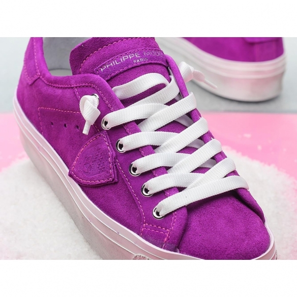 Philippe Model Sneaker Donna Bassa Paris Haute (Daim Pop Fucsia)