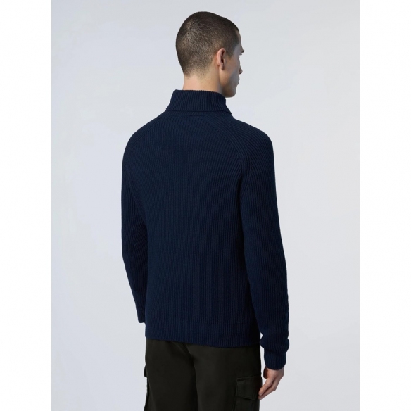 NORTH SAILS Maglione Uomo Dolcevita Finitura a Coste con Patch Logo