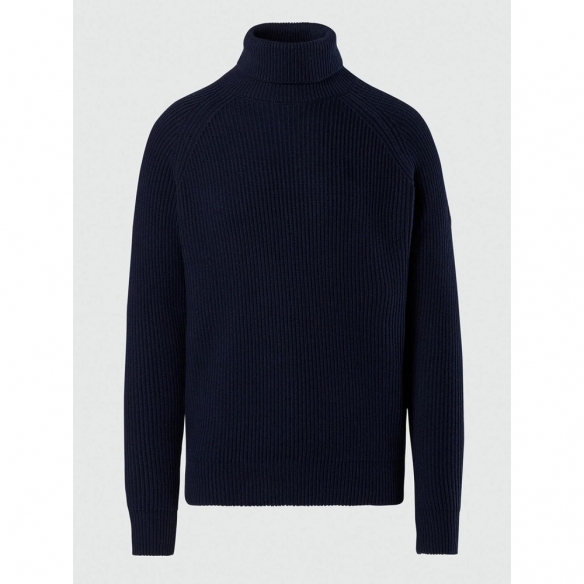 NORTH SAILS Maglione Uomo Dolcevita Finitura a Coste con Patch Logo