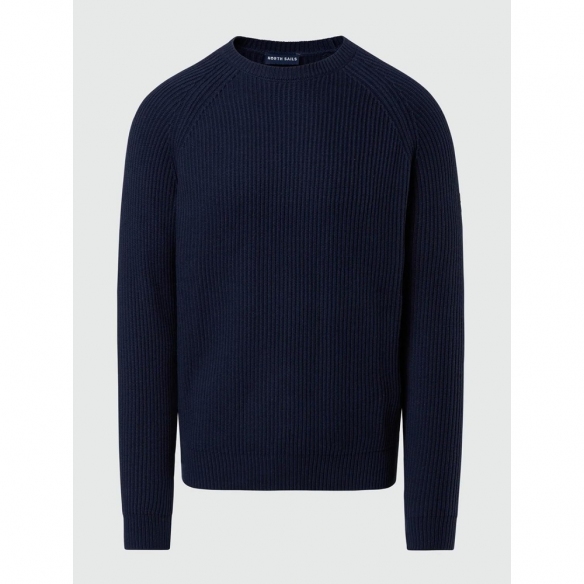 NORTH SAILS Maglione Classico da Uomo a Coste da Pescatore con Girocollo