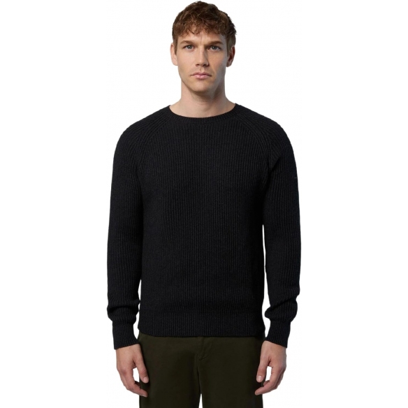 NORTH SAILS Maglione Classico da Uomo a Coste da Pescatore con Girocollo