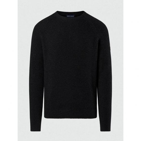 NORTH SAILS Maglione Classico da Uomo a Coste da Pescatore con Girocollo
