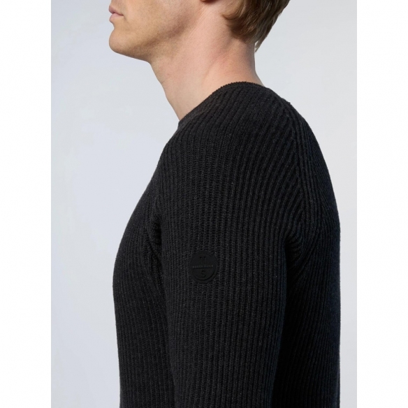 NORTH SAILS Maglione Classico da Uomo a Coste da Pescatore con Girocollo