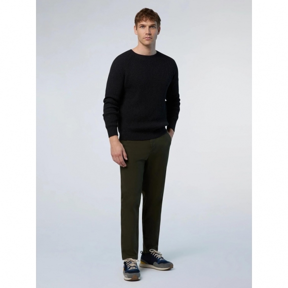 NORTH SAILS Maglione Classico da Uomo a Coste da Pescatore con Girocollo
