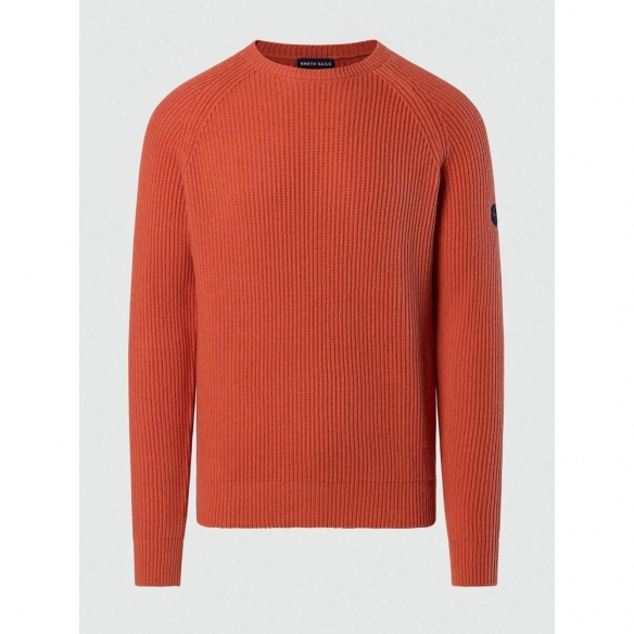 NORTH SAILS Maglione Classico da Uomo a Coste da Pescatore con Girocollo