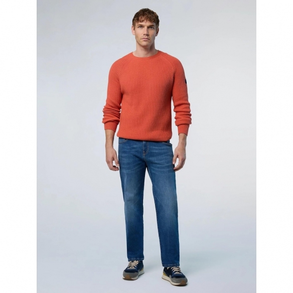 NORTH SAILS Maglione Classico da Uomo a Coste da Pescatore con Girocollo