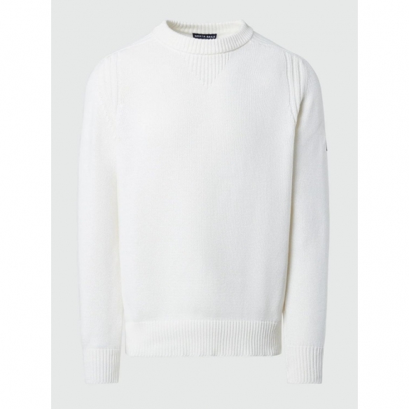 NORTH SAILS Maglione Classico da Uomo a Coste con Logo sulla Manica