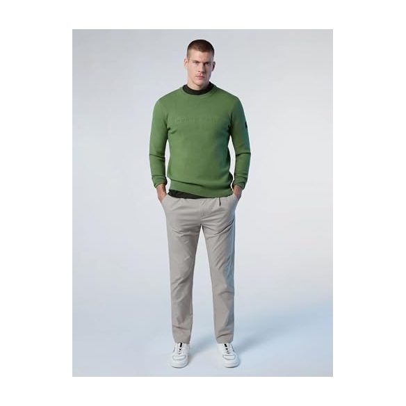 NORTH SAILS Pullover da Uomo in Jersey Stretch con Scritta in Rilievo