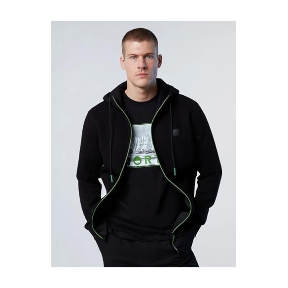 NORTH SAILS Felpa Uomo in Scuba con Zip e Cappuccio