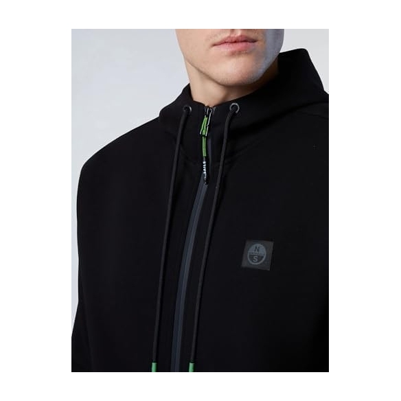 NORTH SAILS Felpa Uomo in Scuba con Zip e Cappuccio
