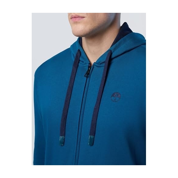 NORTH SAILS Felpa Uomo con Zip e Logo Ricamato