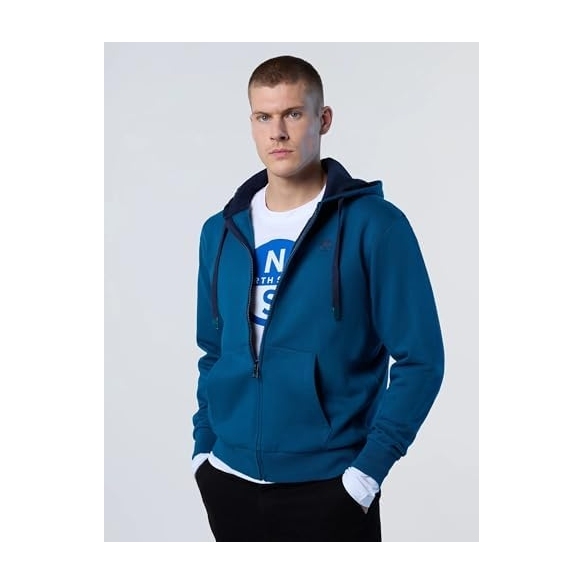 NORTH SAILS Felpa Uomo con Zip e Logo Ricamato