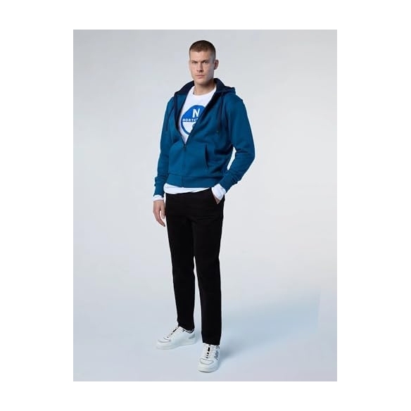 NORTH SAILS Felpa Uomo con Zip e Logo Ricamato