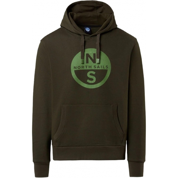 NORTH SAILS Felpa con Cappuccio con Maxi Stampa del Logo e Tasca a Marsupio
