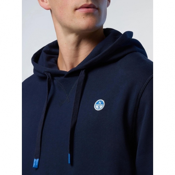 NORTH SAILS Felpa con Cappuccio Uomo con Mini Logo e Tasca a Marsupio