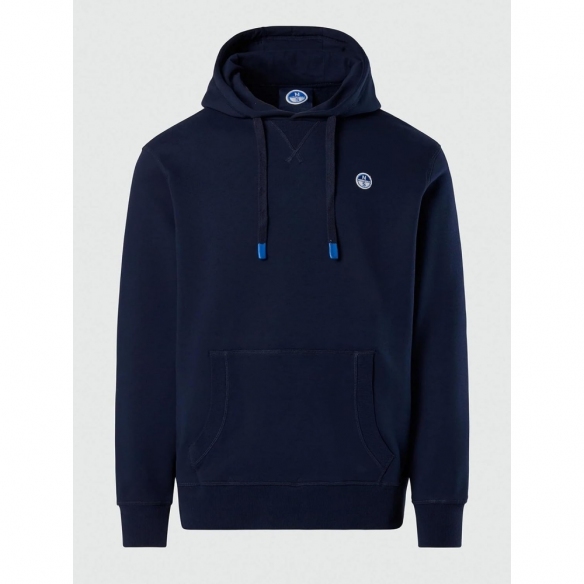 NORTH SAILS Felpa con Cappuccio Uomo con Mini Logo e Tasca a Marsupio