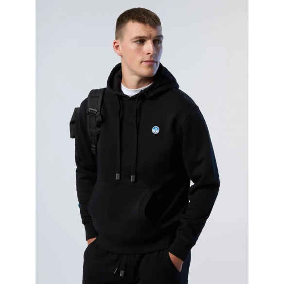 NORTH SAILS Felpa con Cappuccio Uomo con Mini Logo e Tasca a Marsupio