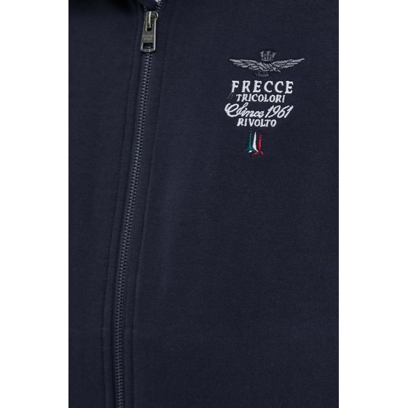 Aeronautica Militare Felpa Girocollo Frecce Tricolori Full-Zip Ricamata (Blu Nav