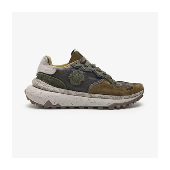 SATORISAN Chacrona Metta Buckingham Dark Olive - Sneaker Casual Uomo in Ecopelle