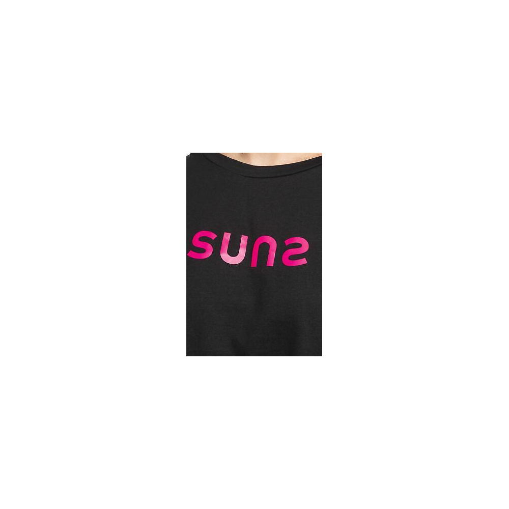 SUNS - T-Shirt Nera in Cotone con...