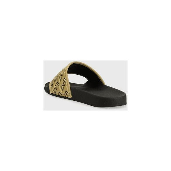 Emporio Armani EA7 Ciabatta con logo all-over (Black/Gold)