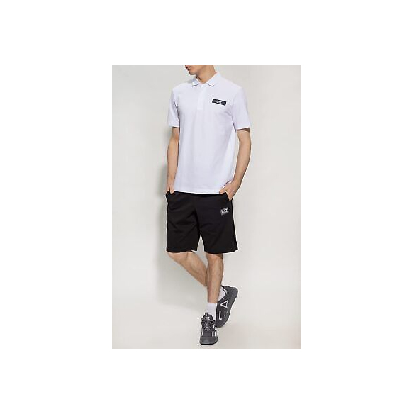 Emporio Armani EA7 Polo Golf Club in Cotone Stretch (White)