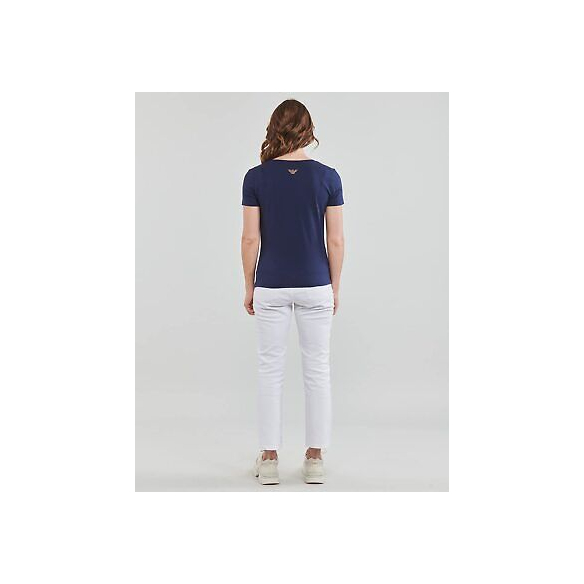 Emporio Armani EA7 T-Shirt Donna Evolution in Jersey di Misto Cotone (Blu Navy)