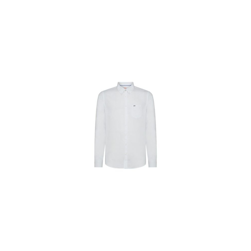 SUN68 Camicia Linen B/D con Colletto...