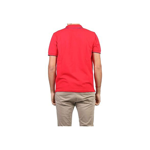 SUN 68 Polo Small Stripes ON Collar da Uomo Rosso Fuoco, A31110 (S)