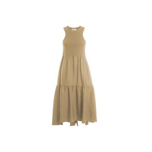 DEHA - Vestito Lungo Halter VOLOUMINOUS Dress in Cotone, Marrone (L)