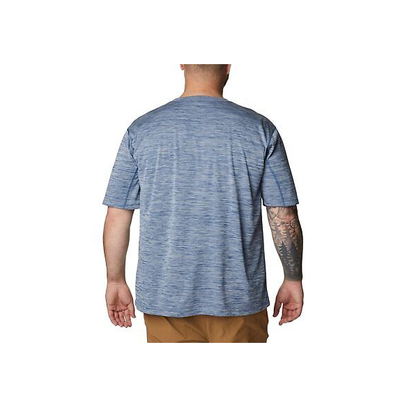 Columbia Zero Rules, Maglia a maniche corte, Uomo, Blu (Carbon Heather), S,