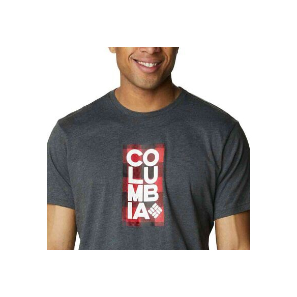 Columbia Trek Logo Short Sleeve, T-Shirt a Maniche Corte, Uomo, Nero (Shark